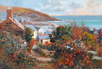 Autumnal View of Mousehole, Cornwall by 
																	Arthur Netherwood