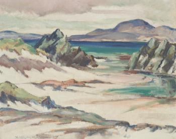 Iona, white sands and Benmore by 
																	Arthur MacMorland