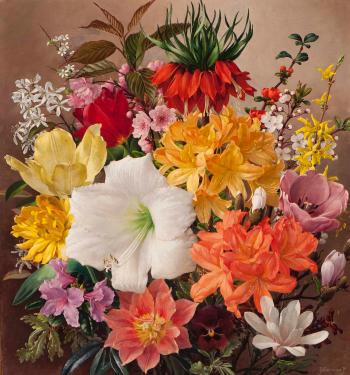 Still life of flowers by 
																	Jan Voerman