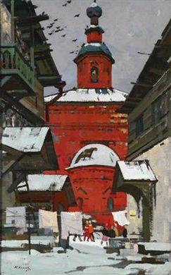 Rote Kirche by 
																	Mikhail Alexandrovich Kaneev
