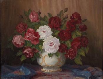 Rosenstrauß in Vase by 
																	August Zeidler