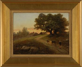 Sunset on a country road by 
																	William Ongley