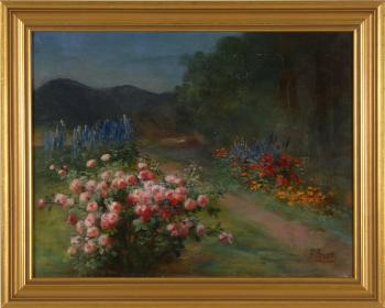 Flower-lined path by 
																			Frederick M Fenetty