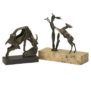 Untitled (two horses). Untitled (mountain goat). Gazelle by 
																			Robert Howard Cook