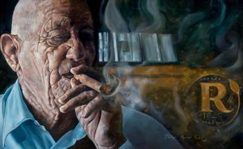 Portrait of a Man with a Cigar by 
																			Danys Osuna Milo