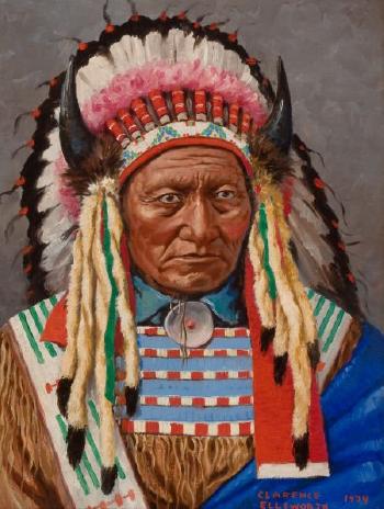 Indian portrait by 
																			Clarence Ellsworth