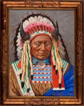 Indian portrait by 
																			Clarence Ellsworth