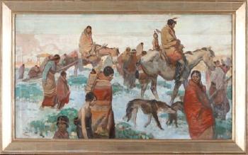 Indians on the march, winter by 
																			Herbert Morton Stoops