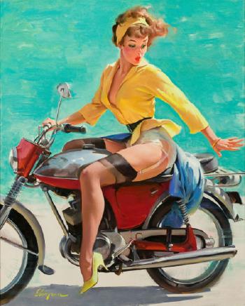 Skirting the issue (breezing up) by 
																			Gil Elvgren