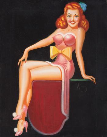Pin-up with yellow bow by 
																			Irv Wyner