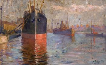 Port scene by 
																	Georges Eveillard