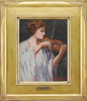 The violinist, Paris by 
																	Harry A Neyland