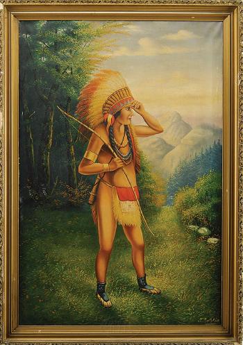 Native American brave. Maiden by 
																			John H Balsley