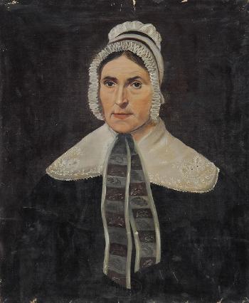 Woman in lace bonnet by 
																	Azel Capen