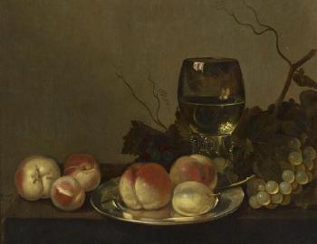 Still life with fruit and wine by 
																	Bartholomeus Assteyn