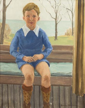 Portrait of a boy in blue by 
																	Norman Macleish