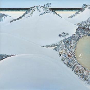 Dunes and Fishing Bird by 
																	Harold Bickford Hattam