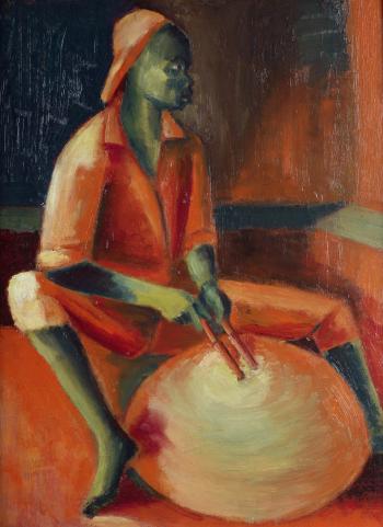 Drummer in red by 
																	Jimoh Akolo
