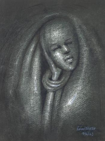Head of a woman by 
																	Simon Okeke