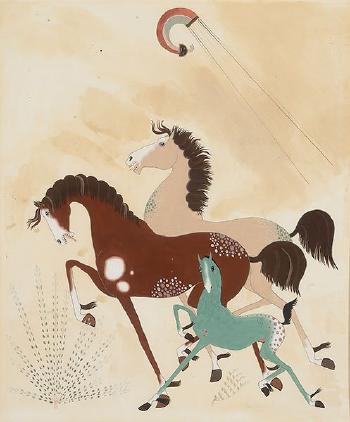 Untitled (Three Horses) by 
																	Gerald Nailor