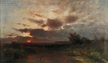 Marsh view at sunset by 
																	Franz Reder-Broili