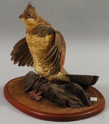 Ruffled grouse (drumming) by 
																	Robert and Virginia Warfield