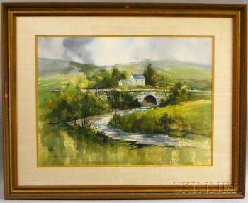 Country Landscape with Bridge by 
																			Nathalie Johnson Nordstrand
