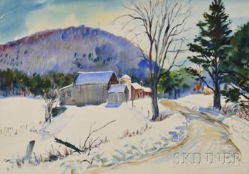 Winter farm in New England by 
																			Charles Demetropoulos