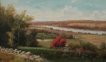 River landscape in fall by 
																	Henry Howard Bagg
