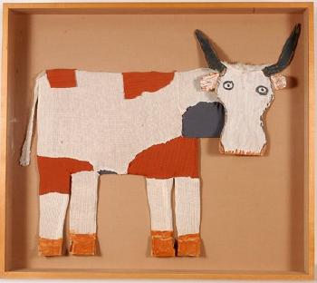 Cloth cow by 
																			Mamie Deschillie