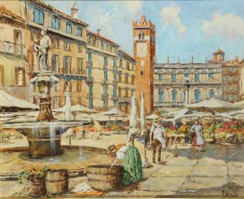 Piazza delle Erbe a Verona by 
																	Alvaro Mairani