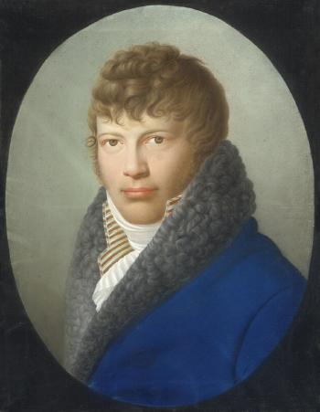 Bildnis eines jungen Herrn im blauen Mantel by 
																	Johann Christian Andreas Rossmassler