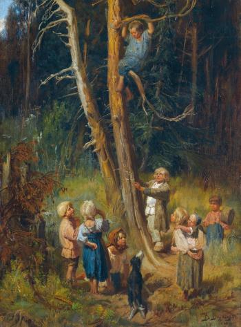 Children Raiding Nests In The Forest by 
																	Viktor Mikhaelovich Vasnetsov