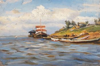 Sunny Day On The Volga by 
																			Manuil Khristoforovich Aladzhalov