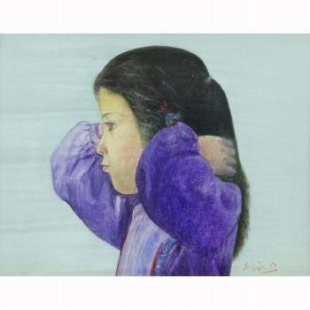 Girl Wearing A Purple Robe by 
																	Eibin Otu