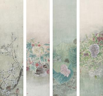 Flowers and birds by 
																	 Jiang Hongwei