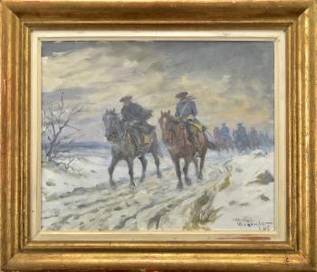 Karoliner till häst by 
																	Alexander Langlet