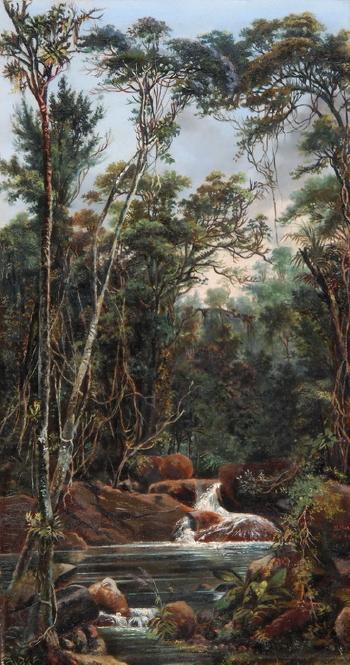Dschungellandschaft mit Wasserlauf by 
																	Heinrich Nageli