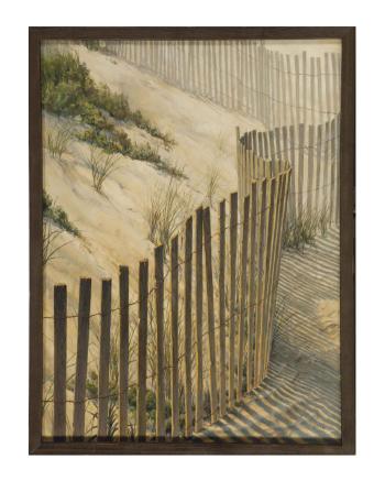 Wooden fence along the dunes by 
																	Frank Nosoff