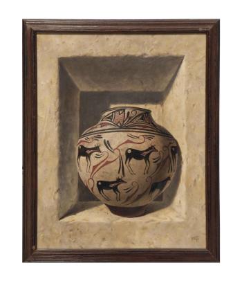 A clay pot by 
																	Frank Nosoff