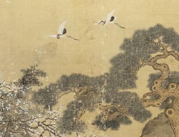 Figures in a landscape by 
																			 Zhu Ruining