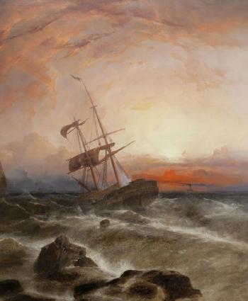 Wreck on the Normandy Coast by 
																			Alfred Dobree Lancaster