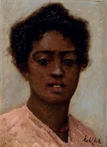 Brustporträt einer jungen Farbigen by 
																	Emil Uhl