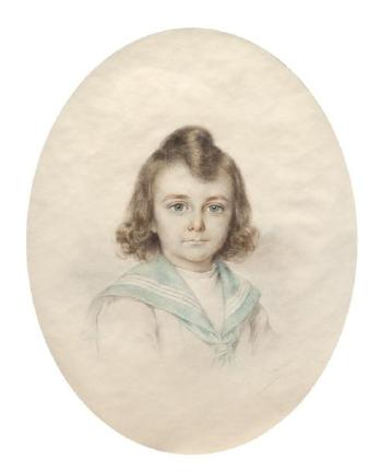 Portrait d'un petit garçon en habit marin by 
																	Rene Louis Damon