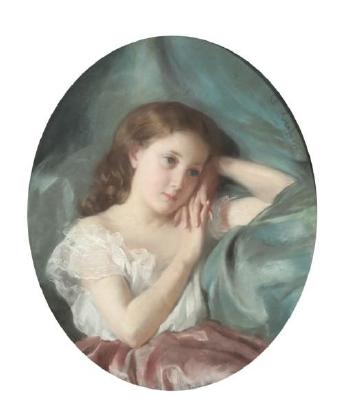 Portrait de petite fille pensive by 
																	Charles Joseph Roufosse