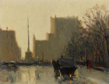 Rain on Washington Square by 
																	Armand Trivilini
