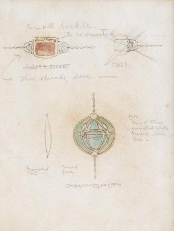 Design for clasp and ornament by 
																	Frances E Macdonald