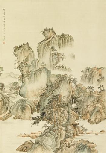 Mountain and river landscape after old masters by 
																	 Zeng Yuqing