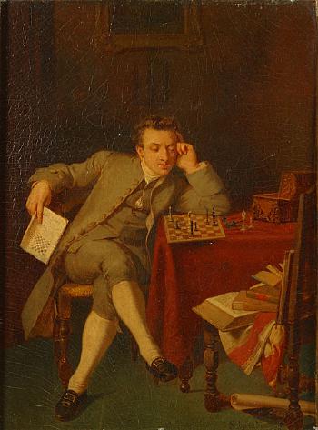 De schaakspeler by 
																	Louis Katzenstein