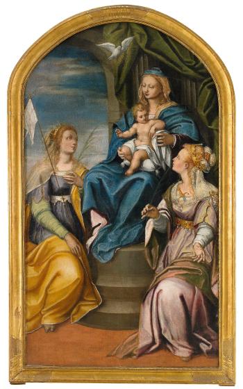 Madonna och barnet med S:ta Ursula och S:ta Justina av Padua by 
																			 Venetian School